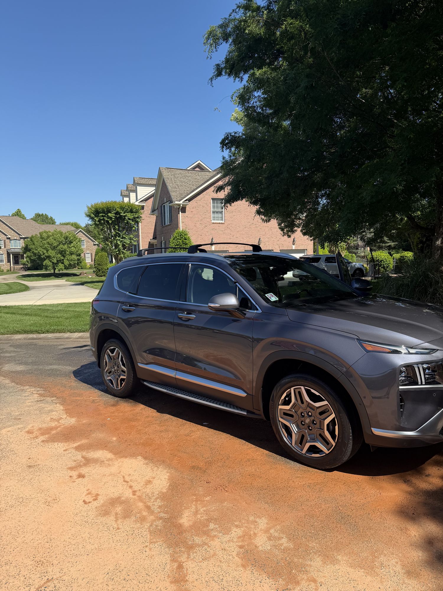 Gray Hyundai Santa Fe Calligraphy in Weddington after express full detail