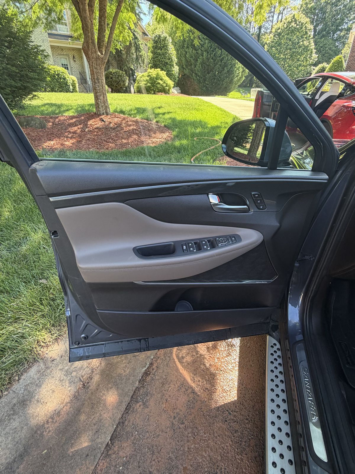 Hyundai Santa Fe driver's door panel and trim, post-clean